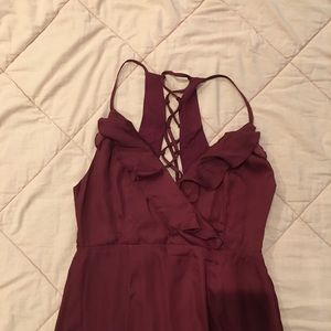 guess maxi dress! ruffles & criss cross! nwot!